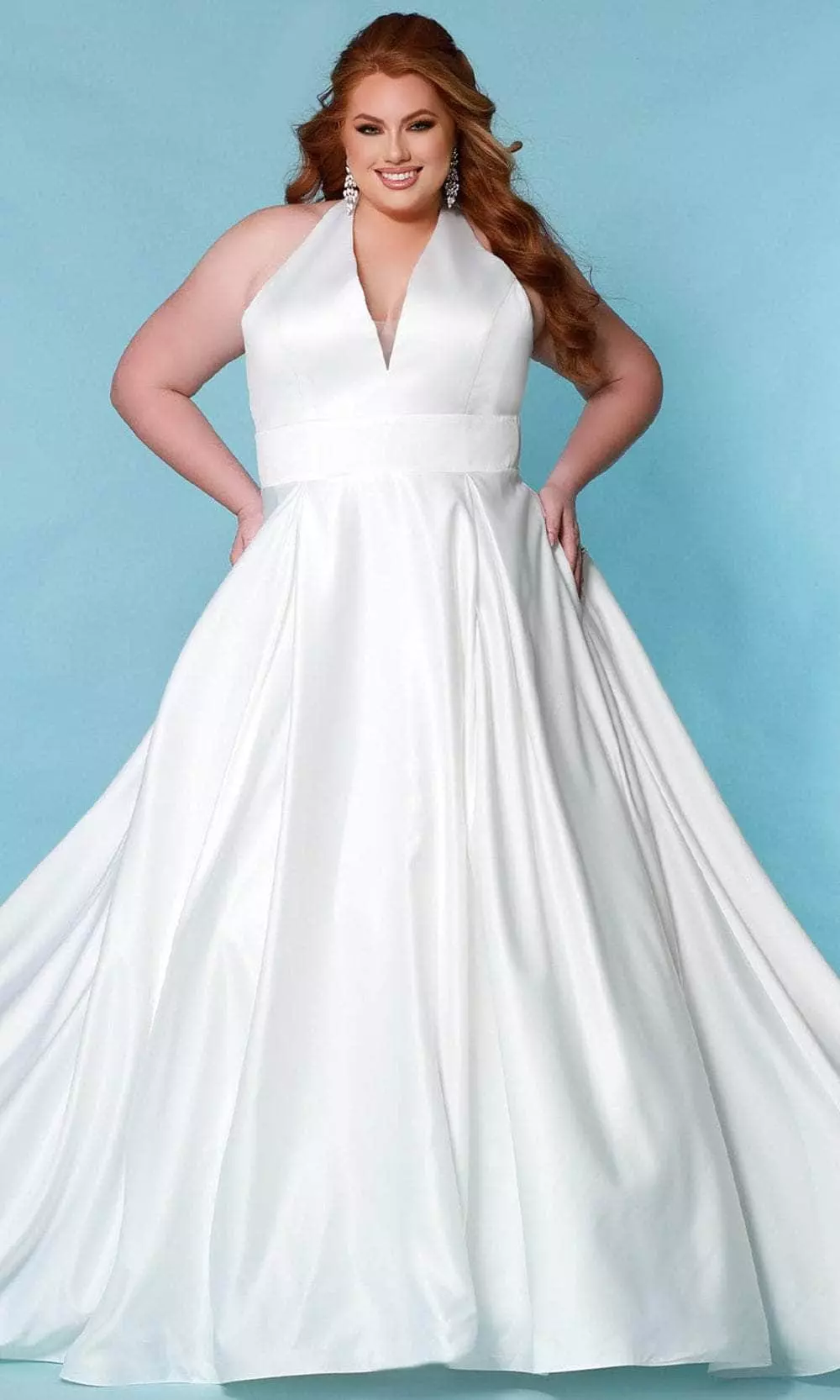 Sydney's Closet Bridal - SC5279 Halter Satin Bridal Gown 3 Sydney's Closet Bridal - SC5279 Halter Satin Bridal Gown