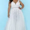 Sydney's Closet - SC5230 Floral Embroidered A-Line Gown -Wedding Dresses shop online sydney s closet sc5230 floral embroidered a line gown wedding dresses 14 ivory 28104822751315