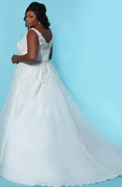 Sydney's Closet - SC5230 Floral Embroidered A-Line Gown -Wedding Dresses shop online sydney s closet sc5230 floral embroidered a line gown wedding dresses 28856378163283