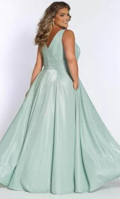 Sydney's Closet - SC7324 V-Neck Metallic Prom Gown 11 Sydney's Closet - SC7324 V-Neck Metallic Prom Gown -Wedding Dresses shop online sydney s closet sc7324 v neck metallic prom gown prom dresses 31982976270419