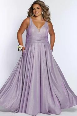 Sydney's Closet - SC7324 V-Neck Metallic Prom Gown 12 Sydney's Closet - SC7324 V-Neck Metallic Prom Gown -Wedding Dresses shop online sydney s closet sc7324 v neck metallic prom gown special occasion dress 29761887043667