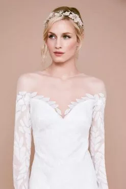 Tadashi Shoji - Lionel Long-Sleeve Sequin Embroidered Dress -Wedding Dresses shop online tadashi shoji lionel long sleeve sequin embroidered dress wedding dresses 12134109216851