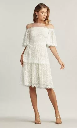 Tadashi Shoji - Loki Off-The-Shoulder Tiered Lace Dress