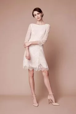 Tadashi Shoji - Matilda Long-Sleeve Embroidered Dress -Wedding Dresses shop online tadashi shoji matilda long sleeve embroidered dress wedding dresses 28856834424915
