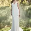 Tadashi Shoji - Sleeveless Plunging V-neck Sheath Dress With Train 1 Tadashi Shoji - Sleeveless Plunging V-neck Sheath Dress With Train -Wedding Dresses shop online tadashi shoji sleeveless plunging v neck sheath dress with train wedding dresses 0 ivory 28037913280595