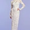 Tadashi Shoji - Tea Length Embroidered Bridal Dress 1 Tadashi Shoji - Tea Length Embroidered Bridal Dress -Wedding Dresses shop online tadashi shoji tea length embroidered bridal dress bridal dresses 00 ivory petal 28805903089747
