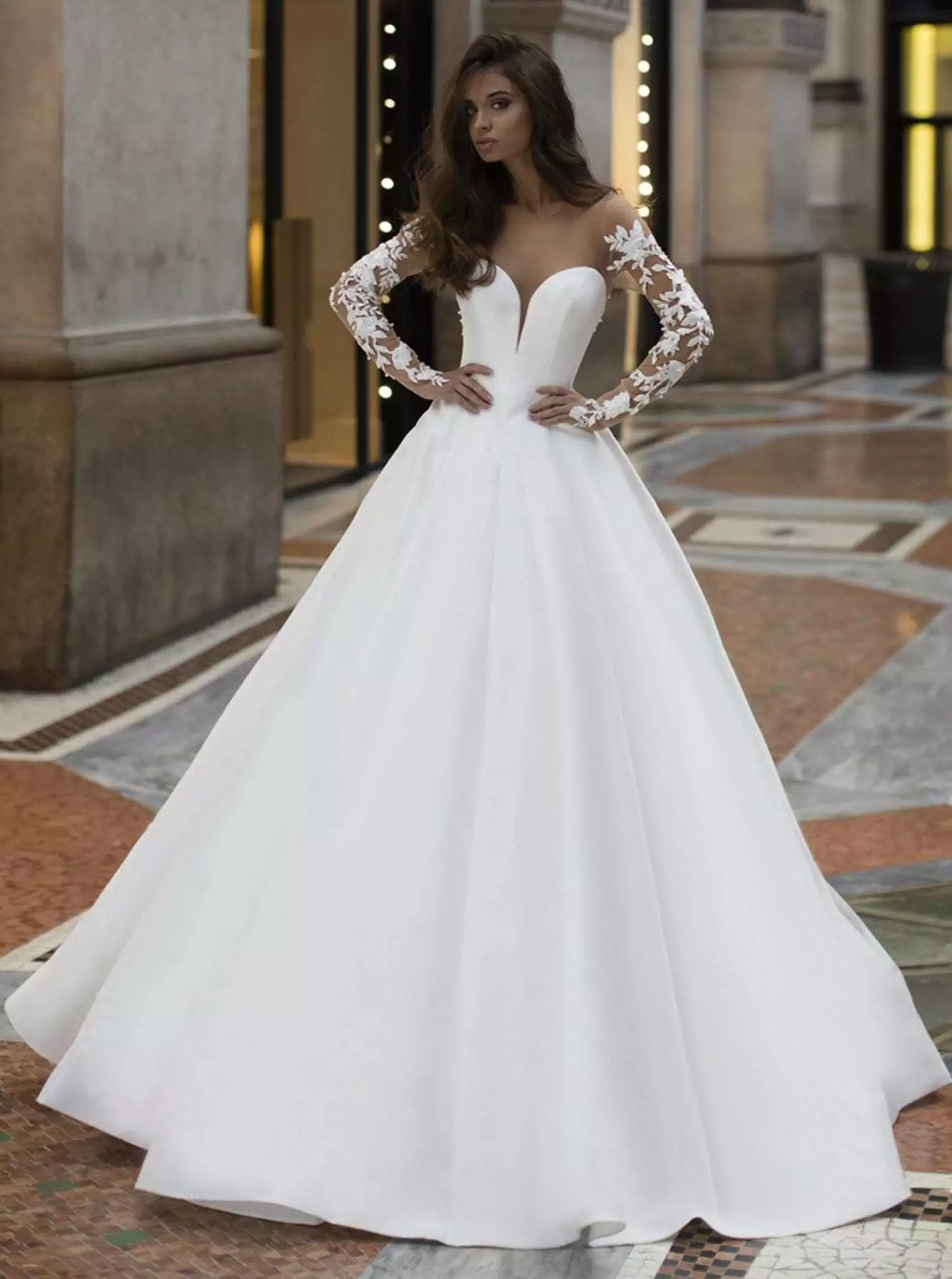 Tarik Ediz - 50408 Floral Lace Deep Sweetheart Ballgown 3 Tarik Ediz - 50408 Floral Lace Deep Sweetheart Ballgown