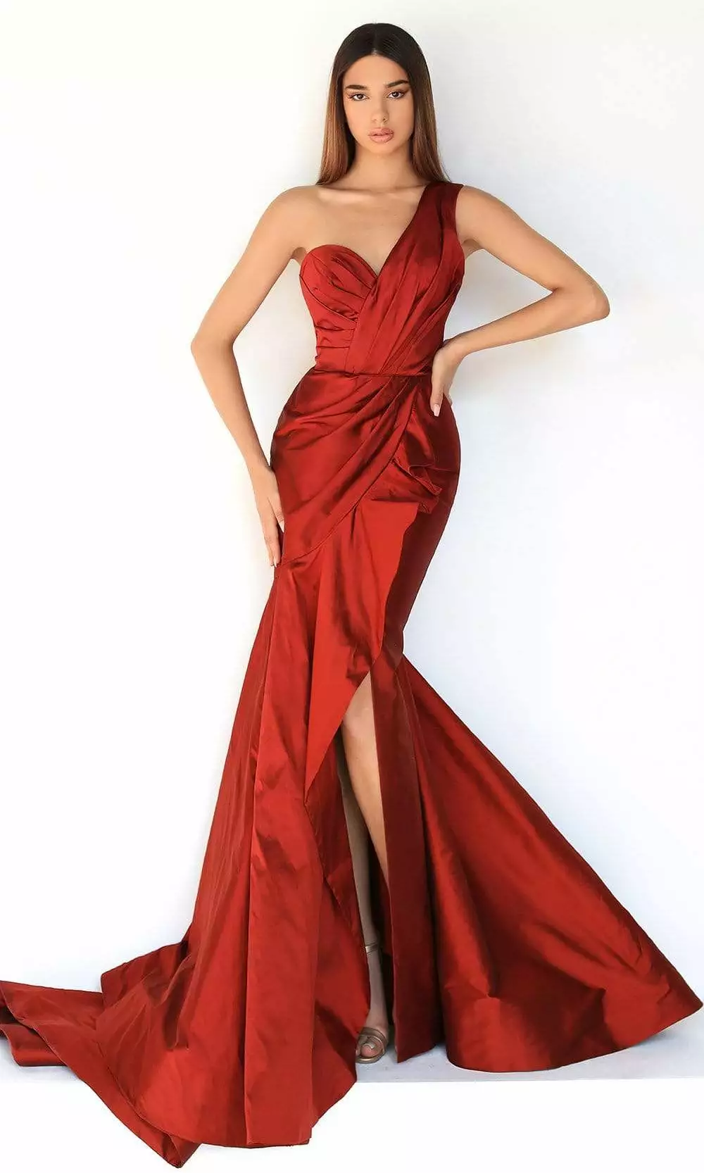 Tarik Ediz - 50867 One-Shoulder Sweetheart Neck Slit Mermaid Gown 3 Tarik Ediz - 50867 One-Shoulder Sweetheart Neck Slit Mermaid Gown