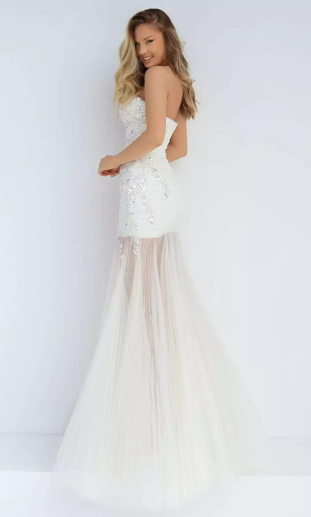 Tarik Ediz - 50896 Straight-Across Bejeweled Illusion Bridal Gown 4 Tarik Ediz - 50896 Straight-Across Bejeweled Illusion Bridal Gown - Image 2