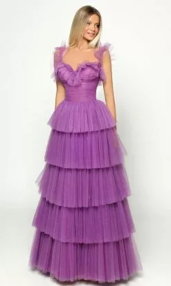 Tarik Ediz - 51038 Tiered A-Line Evening Dress