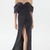 Tarik Ediz 52068 - Drape Ornate Off Shoulder Prom Dress