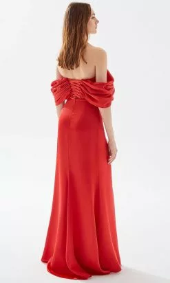 Tarik Ediz 52068 - Drape Ornate Off Shoulder Prom Dress -Wedding Dresses shop online tarik ediz 52068 drape ornate off shoulder prom dress prom dresses 31445637005395
