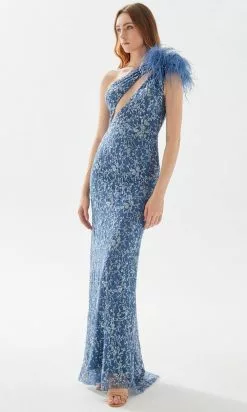 Tarik Ediz 52080 - Laced Asymmetric Prom Dress -Wedding Dresses shop online tarik ediz 52080 laced asymmetric prom dress prom dresses 31448689213523