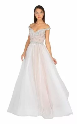 Terani Couture - 1911P8543 Bead Embellished Off-Shoulder Dress