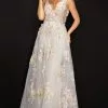 Terani Couture - 2011P1171 Floral Applique Deep V-neck Ballgown 1 Terani Couture - 2011P1171 Floral Applique Deep V-neck Ballgown -Wedding Dresses shop online terani couture 2011p1171 floral applique deep v neck ballgown prom dresses 00 ivory nude 13607965589587