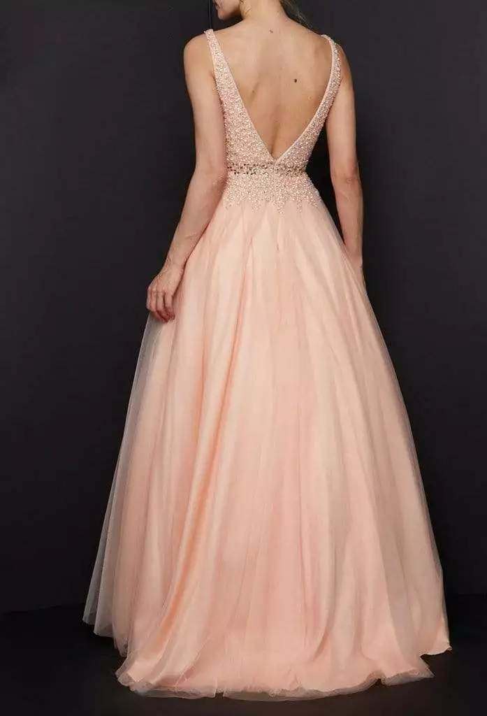 Terani Couture - 2011P1178 Beaded Bodice V-Neck A-Line Gown 6 Terani Couture - 2011P1178 Beaded Bodice V-Neck A-Line Gown - Image 4