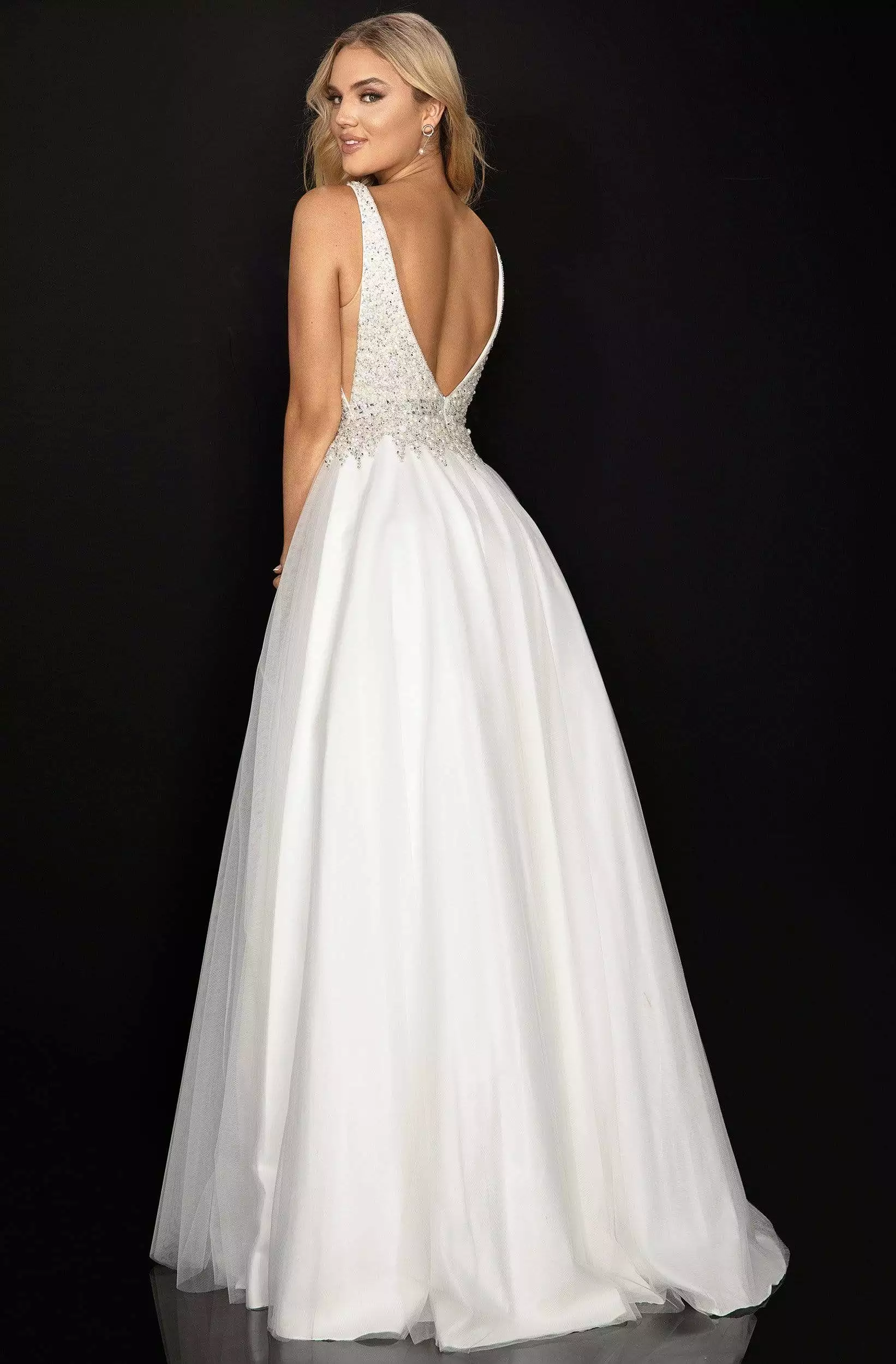 Terani Couture - 2011P1178 Beaded Bodice V-Neck A-Line Gown 4 Terani Couture - 2011P1178 Beaded Bodice V-Neck A-Line Gown - Image 2