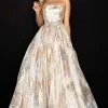 Terani Couture - 2011P1210 Strapless Straight Neck Ballgown With Train