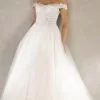 Terani Couture - 2215P0034 Off Shoulder Applique Bridal Gown -Wedding Dresses shop online terani couture 2215p0034 off shoulder applique bridal gown bridal dresses 00 ivory 29626288930899
