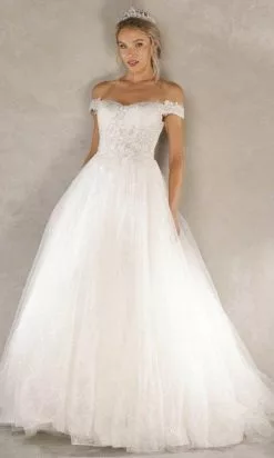 Terani Couture - 2215P0034 Off Shoulder Applique Bridal Gown