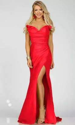 Terani Couture 231P0180 - Strapless Ruched Evening Gown -Wedding Dresses shop online terani couture 231p0180 strapless ruched evening gown special occasion dress 00 red 31755777704019