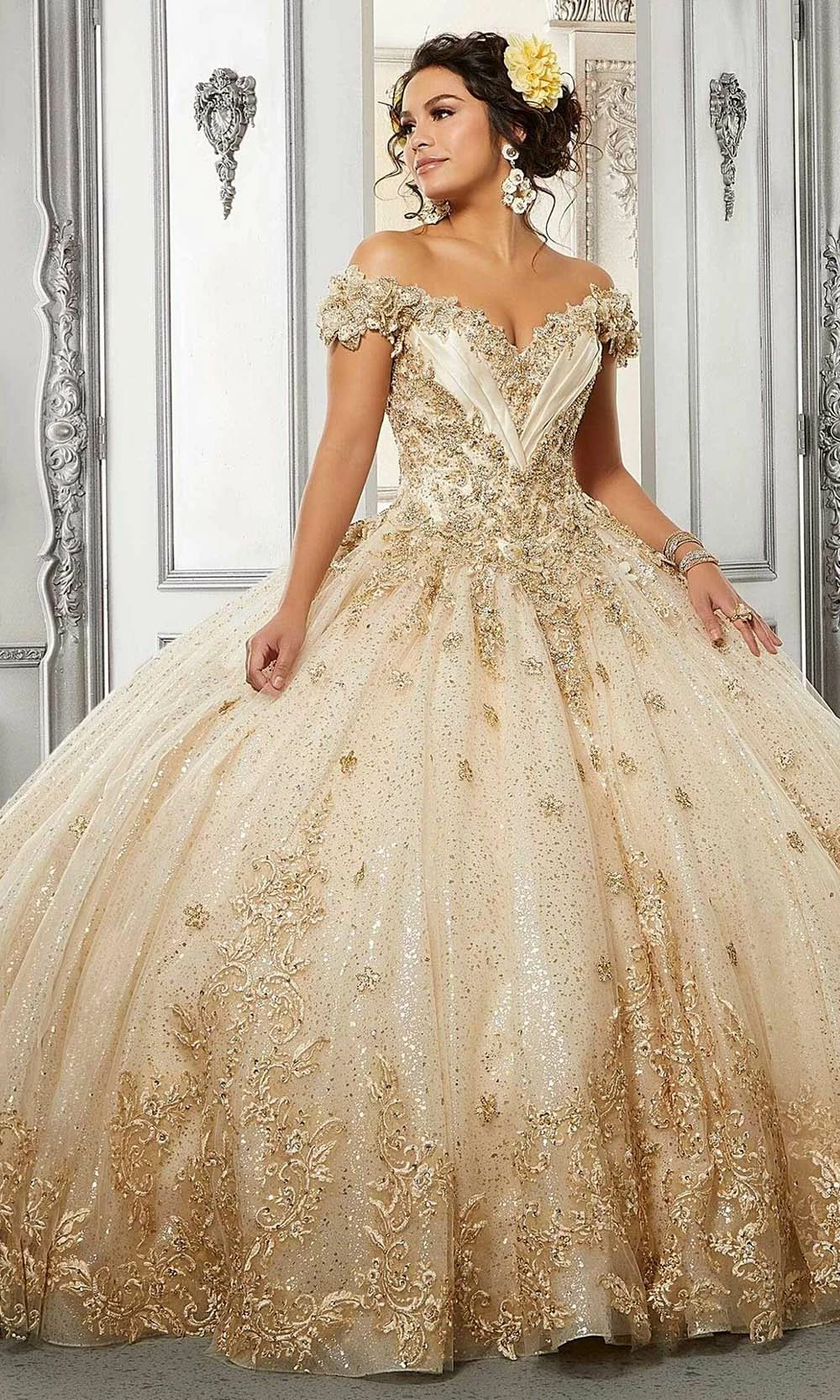 Vizcaya By Mori Lee - 34054 Off Shoulder Embroidered Ball Gown 3 Vizcaya By Mori Lee - 34054 Off Shoulder Embroidered Ball Gown