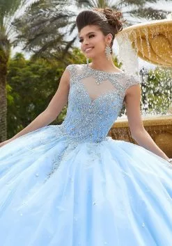 Vizcaya By Mori Lee - 60094 Bejeweled Illusion Bodice Tulle Ballgown -Wedding Dresses shop online vizcaya by mori lee 60094 bejeweled illusion bodice tulle ballgown quinceanera dresses 28149600256083