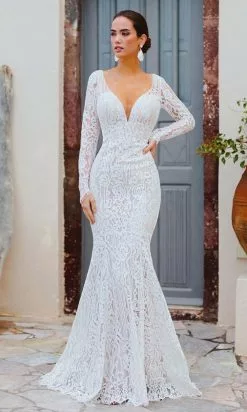 Wilderly Bride By Allure Bridals - Lace Mermaid Bridal Gown F166 - 1 Pc Nude/Champagne/Ivory In Size 6 Available
